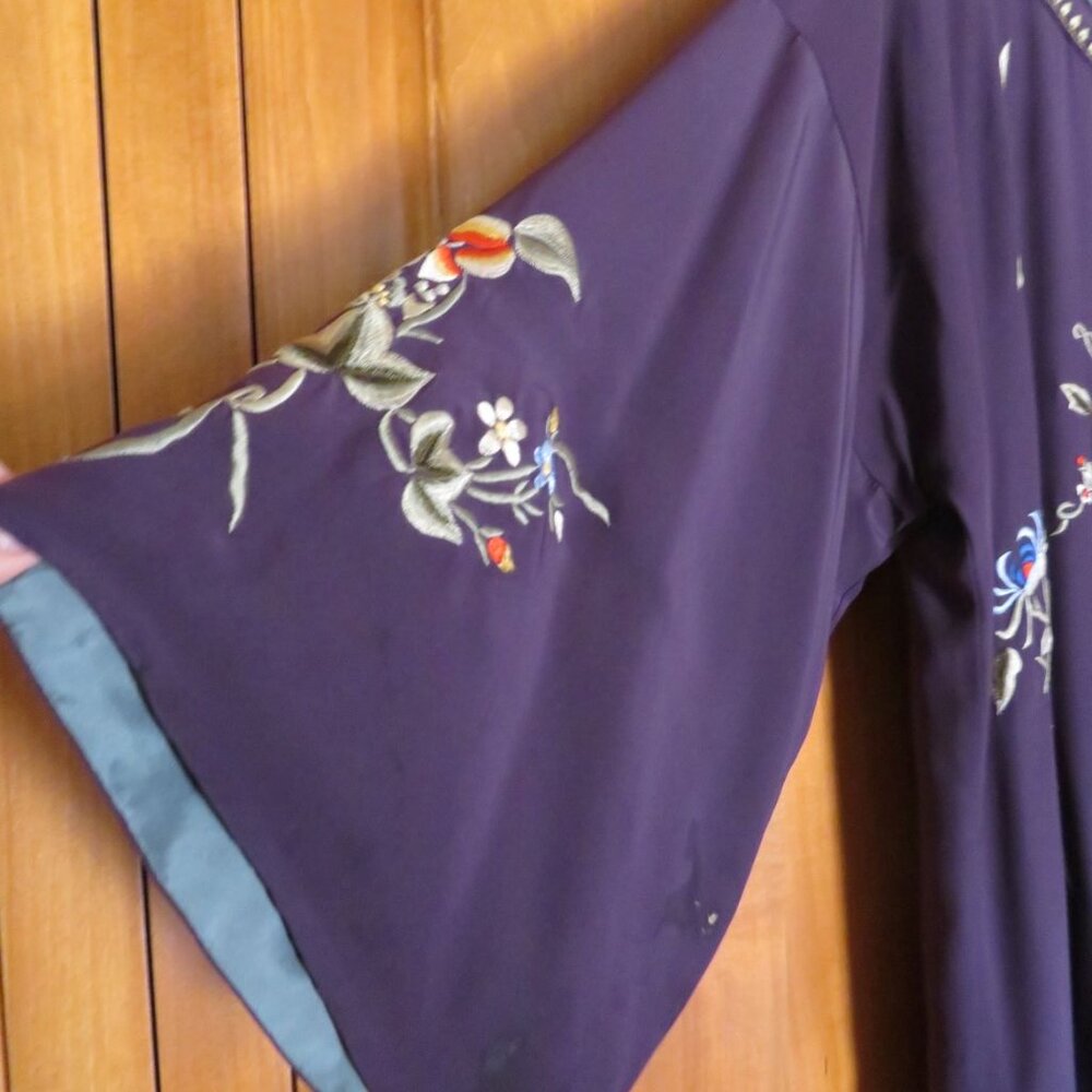 Soft Surroundings Purple Silk Kimono M - Picture 3 of 6